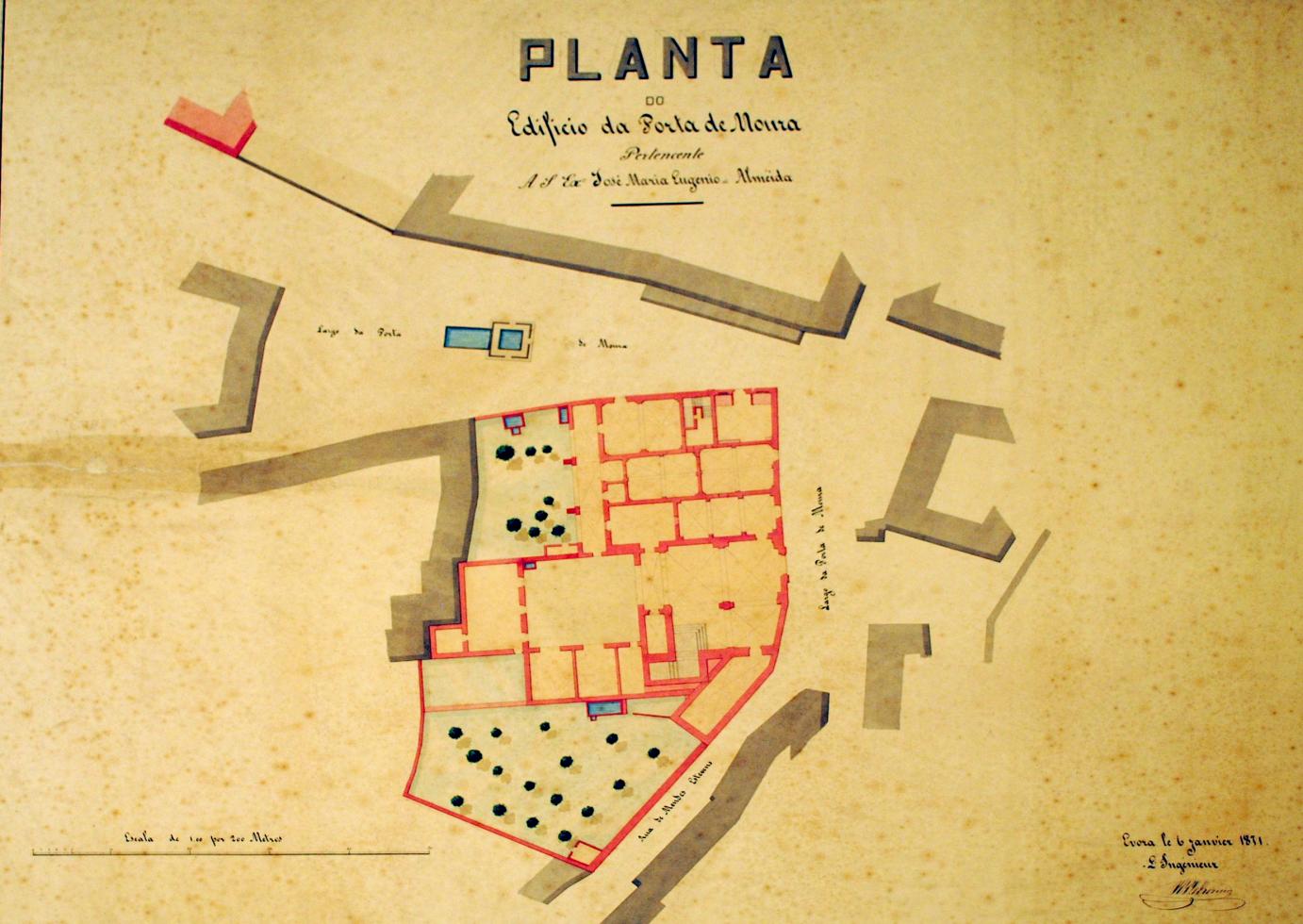 9 - Planta do Paláco Farrobo, aquirido por José Maria Eugéno de Almeida (1811-1872) Corrida